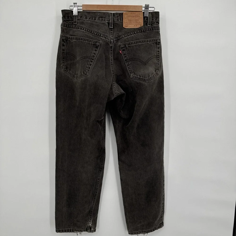 Levis‎ 550 Red Tab Relaxed Fit 32x30 Black Great Fade Made In USA Y2K